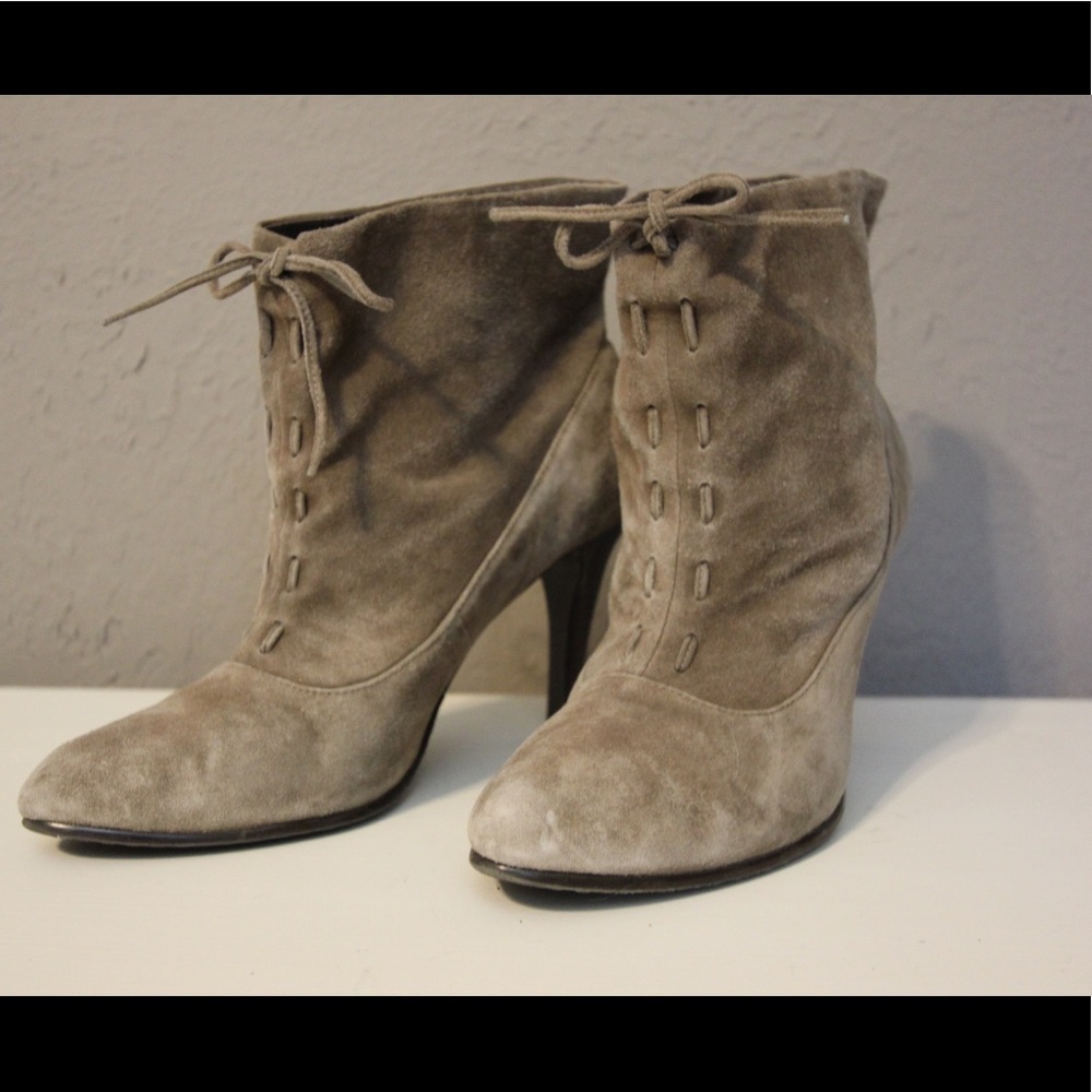 Grey suede Calvin Klein booties